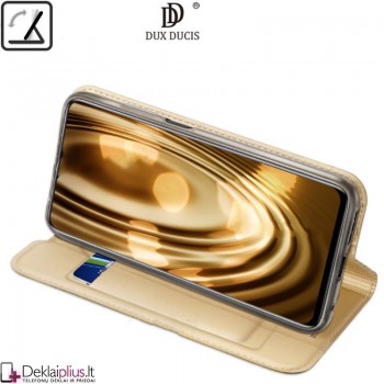 Dux Ducis dirbtinės odos atverčiamas dėklas - auksinės spalvos (telefonui Xiaomi Poco M3 Pro/Redmi Note 10 5G) Dux Ducis dirbtinės odos atverčiamas dėklas - auksinės spalvos (telefonui Xiaomi Poco M3 Pro/Redmi Note 10 5G)